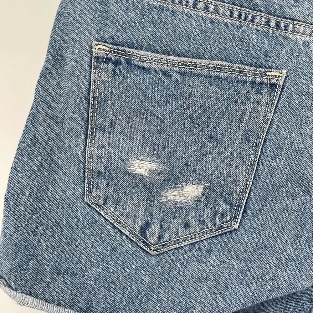Arizona Jean Co High Rise Distressed Denim Shorts Juniors 11 Blue Cutoff - Picture 9 of 14